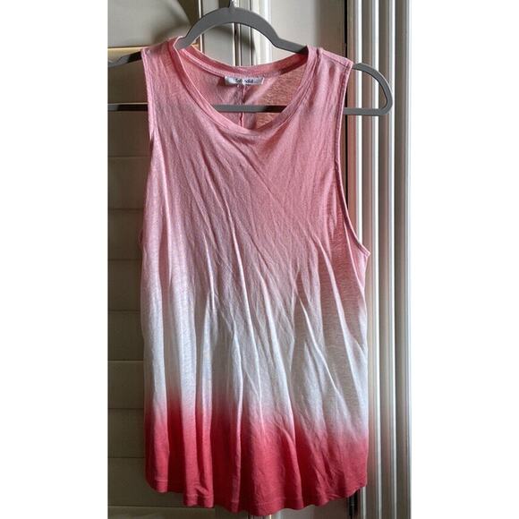 Splendid Size XS Pink White Ombre Tie Dye Tank Top Blouse Nordstrom - Picture 2 of 5